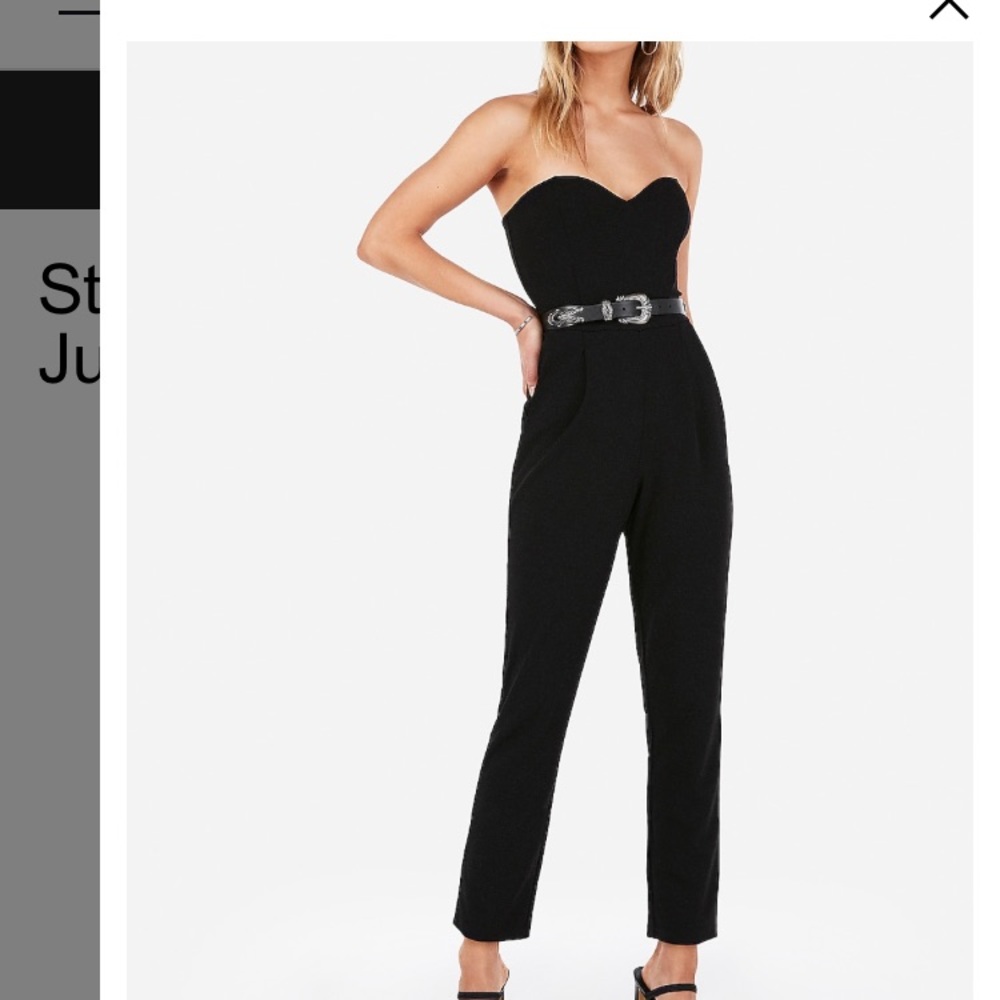 Express black sweetheart neckline jumpsuit